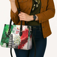 Italy Pisa Tower Leather Bag White Lily With Flag Style - Wonder Print Shop
