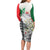 Italy Pisa Tower Long Sleeve Bodycon Dress White Lily With Flag Style - Wonder Print Shop