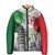 Italy Pisa Tower Padded Jacket White Lily With Flag Style - Wonder Print Shop