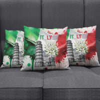 Italy Pisa Tower Pillow Cover White Lily With Flag Style - Wonder Print Shop