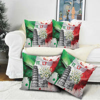 Italy Pisa Tower Pillow Cover White Lily With Flag Style - Wonder Print Shop