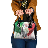 Italy Pisa Tower Shoulder Handbag White Lily With Flag Style - Wonder Print Shop