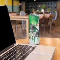 Italy Pisa Tower Skinny Tumbler White Lily With Flag Style - Wonder Print Shop