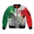 Italy Pisa Tower Sleeve Zip Bomber Jacket White Lily With Flag Style - Wonder Print Shop