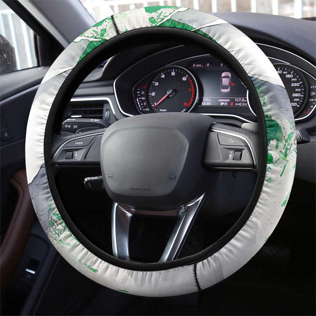 Italy Pisa Tower Steering Wheel Cover White Lily With Flag Style - Wonder Print Shop