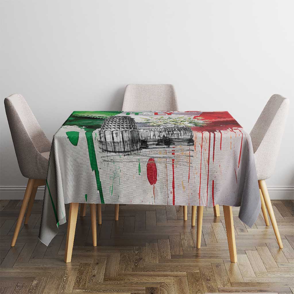 Italy Pisa Tower Tablecloth White Lily With Flag Style - Wonder Print Shop