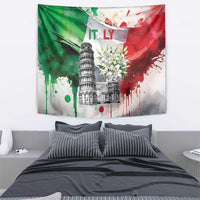 Italy Pisa Tower Tapestry White Lily With Flag Style - Wonder Print Shop