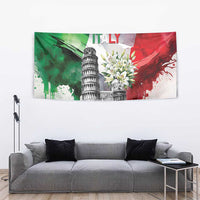 Italy Pisa Tower Tapestry White Lily With Flag Style - Wonder Print Shop