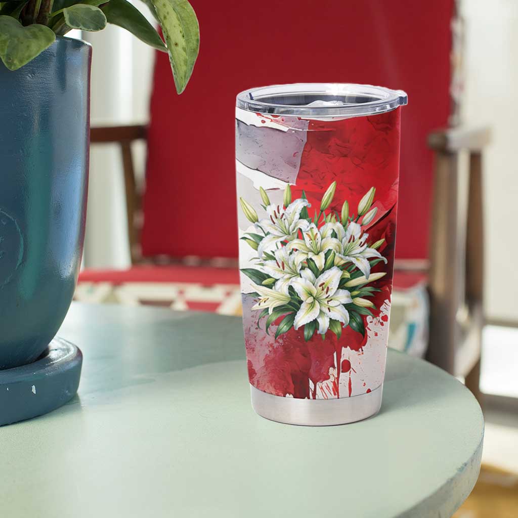 Italy Pisa Tower Tumbler Cup White Lily With Flag Style - Wonder Print Shop