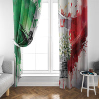 Italy Pisa Tower Window Curtain White Lily With Flag Style - Wonder Print Shop