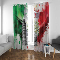 Italy Pisa Tower Window Curtain White Lily With Flag Style - Wonder Print Shop