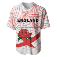England Rugby Custom Baseball Jersey English Red Rose Champions - White