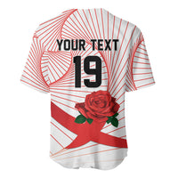 England Rugby Custom Baseball Jersey English Red Rose Champions - White
