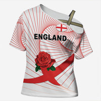 England Rugby Custom Cross Shoulder Shirt English Red Rose Champions - White