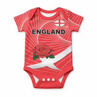 England Rugby Custom Baby Onesie English Red Rose Champions - Red