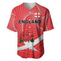 England Rugby Custom Baseball Jersey English Red Rose Champions - Red