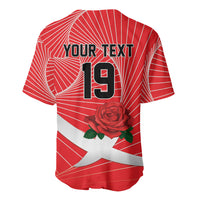 England Rugby Custom Baseball Jersey English Red Rose Champions - Red