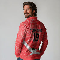 England Rugby Custom Long Sleeve Polo Shirt English Red Rose Champions - Red