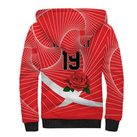 England Rugby Custom Sherpa Hoodie English Red Rose Champions - Red