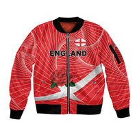 England Rugby Custom Sleeve Zip Bomber Jacket English Red Rose Champions - Red