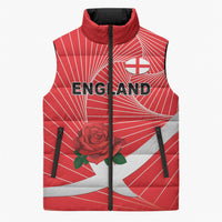England Rugby Custom Sleeveless Puffer Jacket English Red Rose Champions - Red