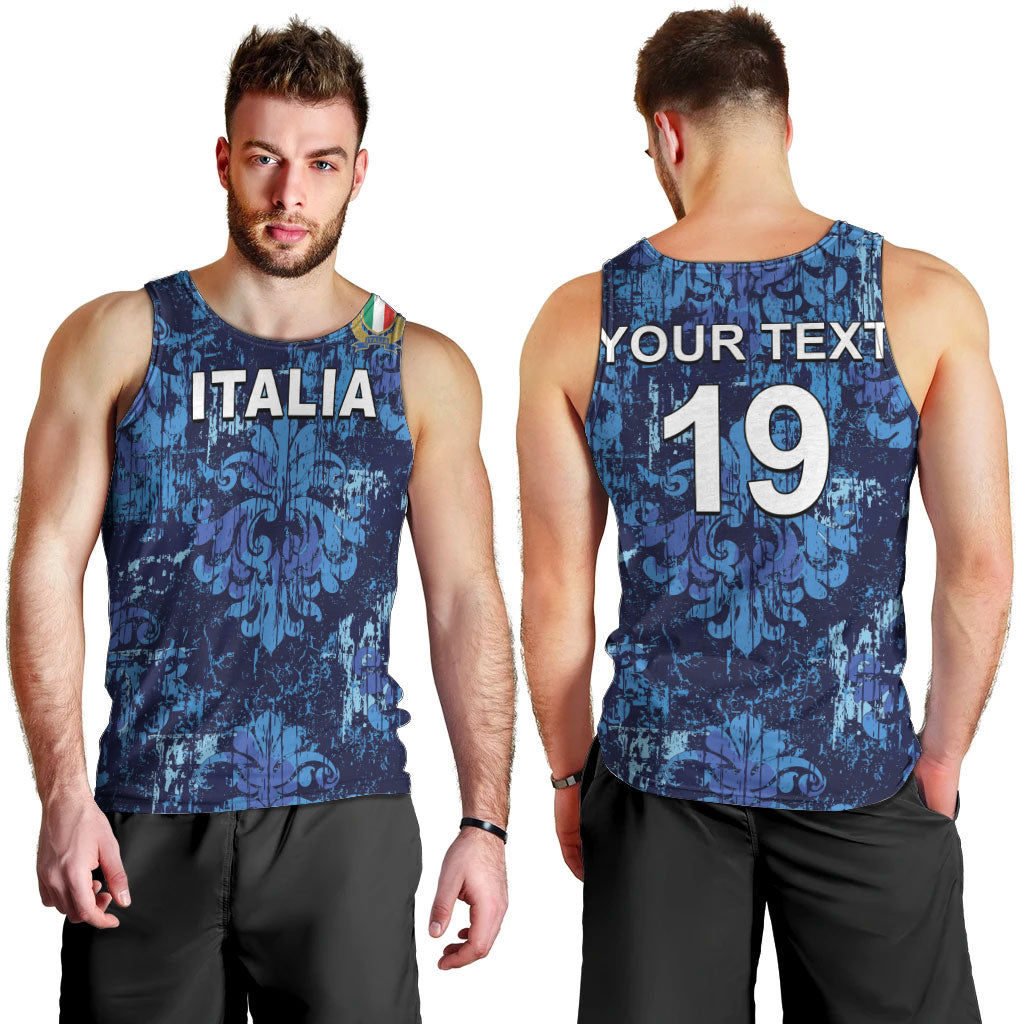 Italy Rugby Custom Men Tank Top Gli Azzurri Champions