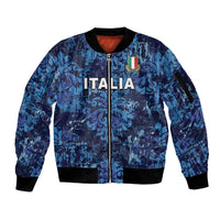 Italy Rugby Custom Sleeve Zip Bomber Jacket Gli Azzurri Champions