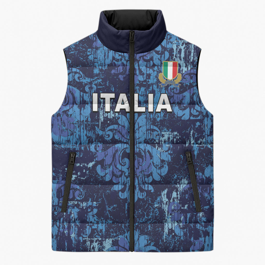Italy Rugby Custom Sleeveless Puffer Jacket Gli Azzurri Champions