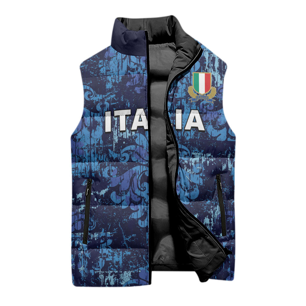 Italy Rugby Custom Sleeveless Puffer Jacket Gli Azzurri Champions
