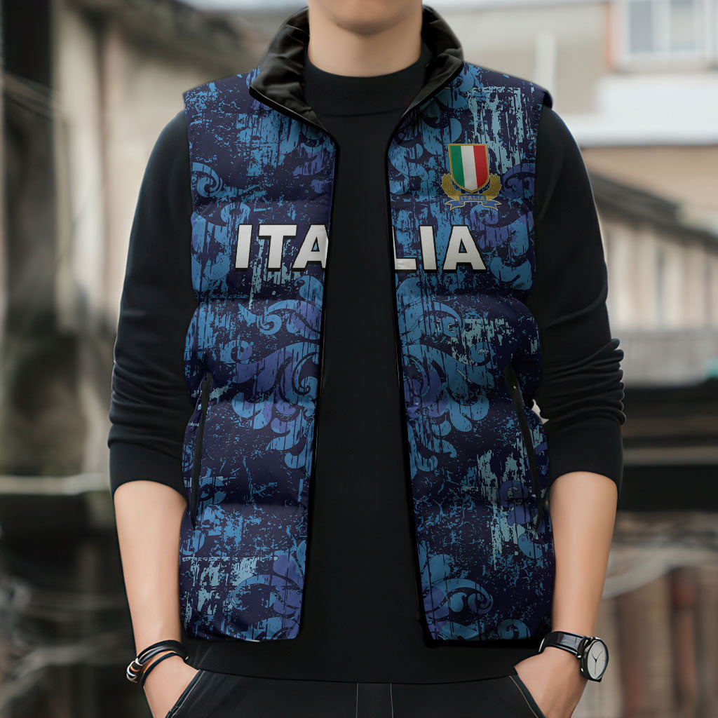 Italy Rugby Custom Sleeveless Puffer Jacket Gli Azzurri Champions