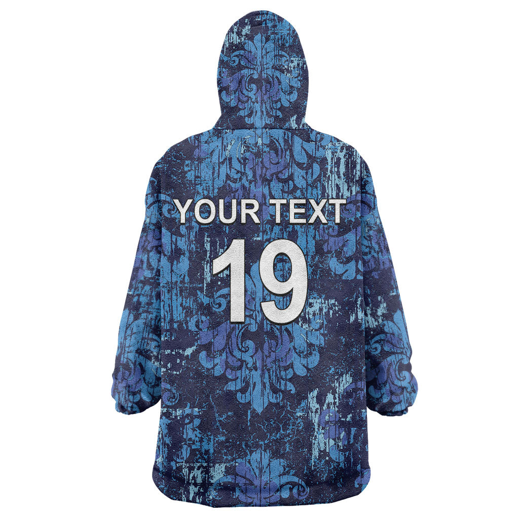 Italy Rugby Custom Wearable Blanket Hoodie Gli Azzurri Champions