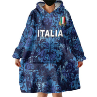 Italy Rugby Custom Wearable Blanket Hoodie Gli Azzurri Champions