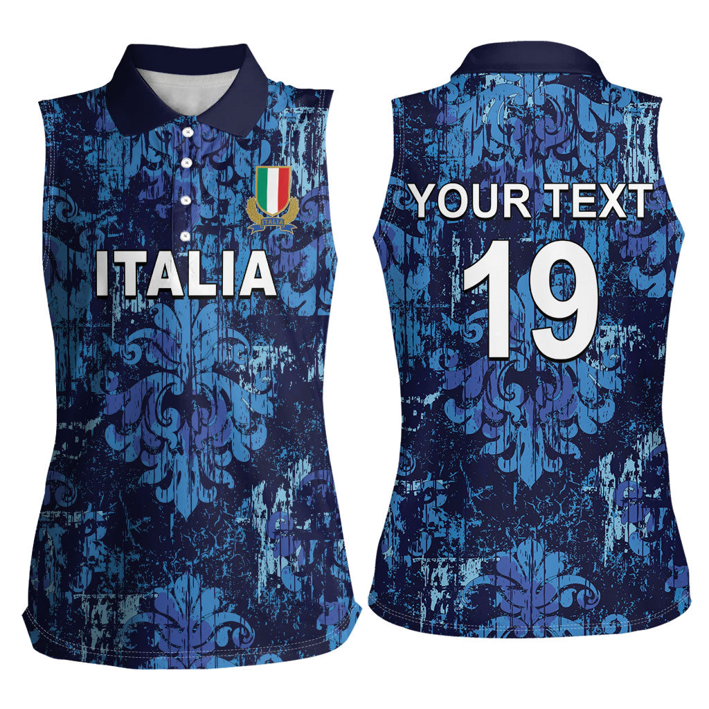 Italy Rugby Custom Women Sleeveless Polo Shirt Gli Azzurri Champions