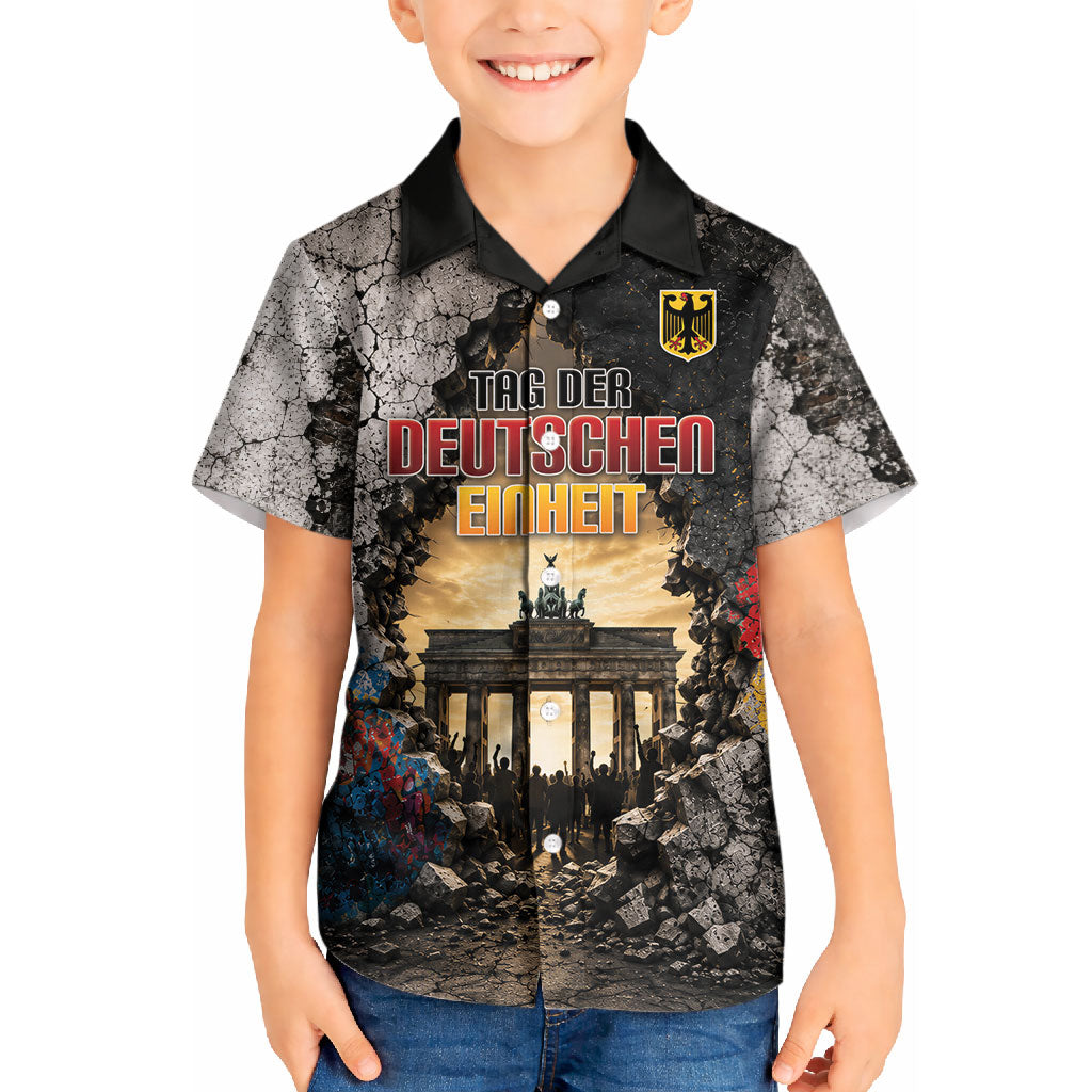 Germany Unity Day Kid Hawaiian Shirt Tag Der Deutschen Einheit Brandenburg Gate