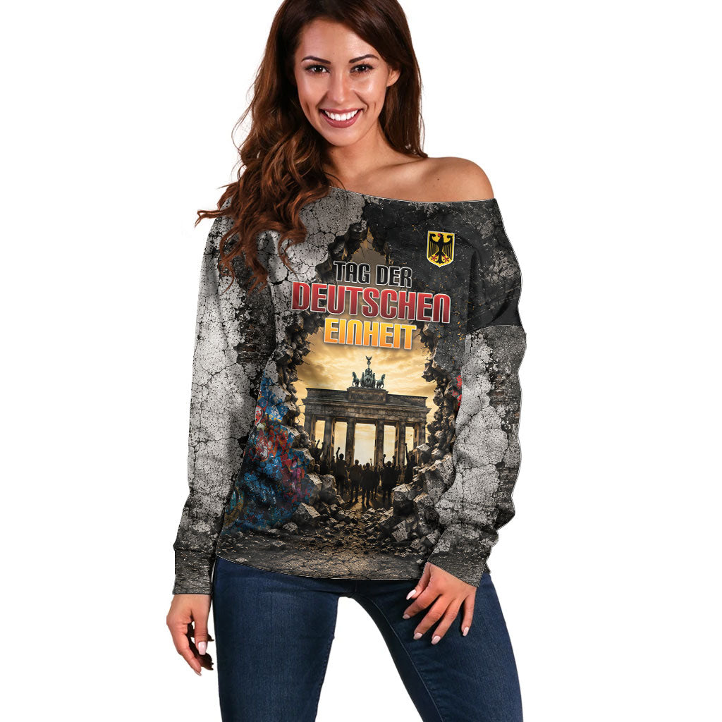 Germany Unity Day Off Shoulder Sweater Tag Der Deutschen Einheit Brandenburg Gate