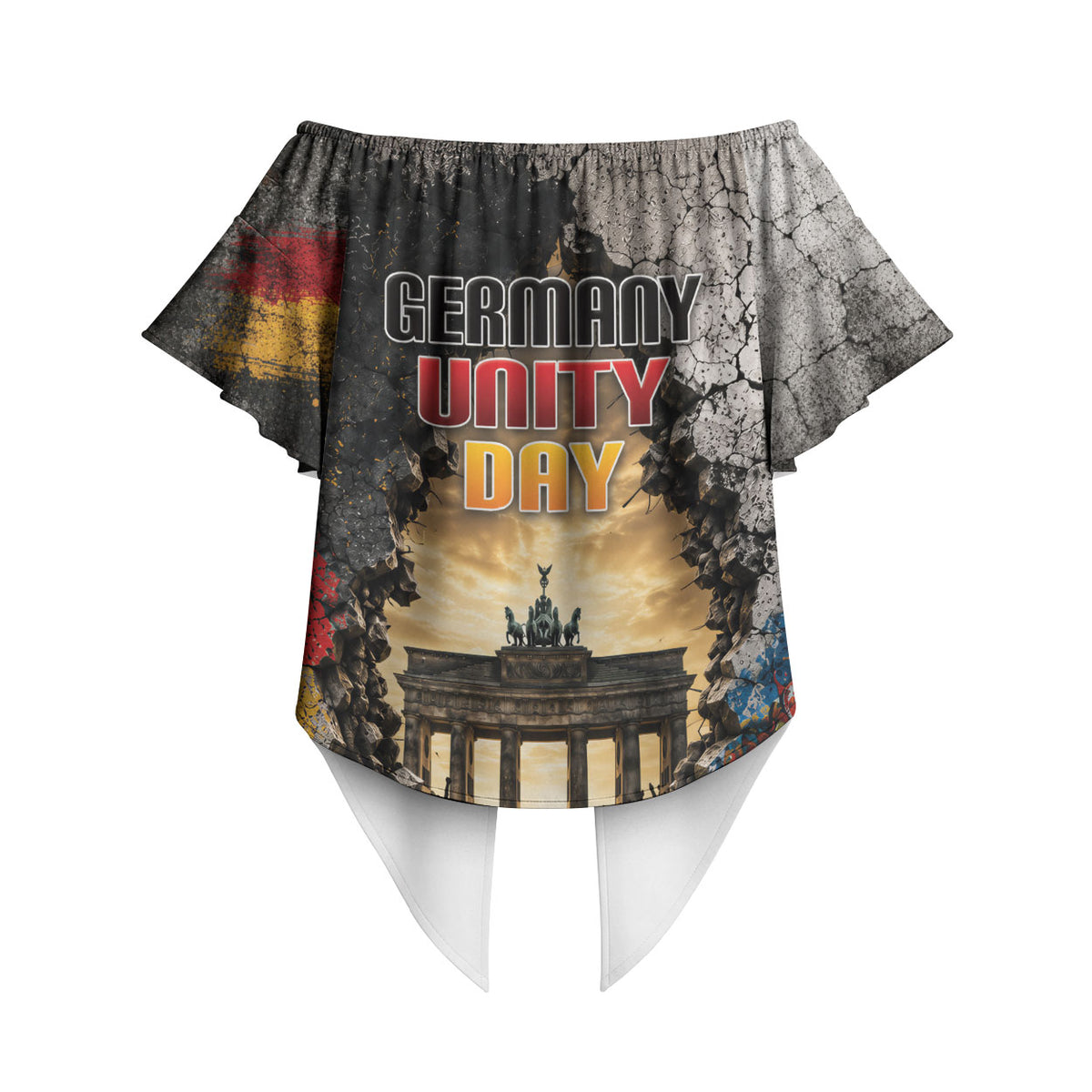 Germany Unity Day Off Shoulder Wrap Waist Top Tag Der Deutschen Einheit Brandenburg Gate