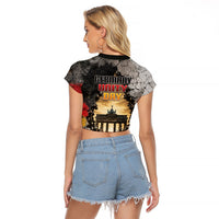 Germany Unity Day Raglan Cropped T Shirt Tag Der Deutschen Einheit Brandenburg Gate