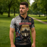 Germany Unity Day Zipper Polo Shirt Tag Der Deutschen Einheit Brandenburg Gate