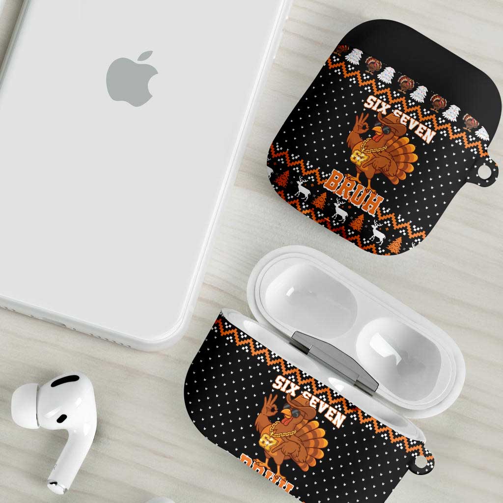 Thanksgiving Turkey Six Seven Bruh AirPods Case Meme Gen Alpha Slang - Wonder Print Shop