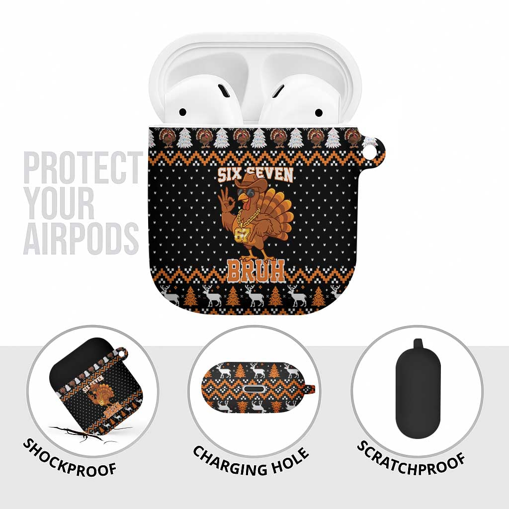 Thanksgiving Turkey Six Seven Bruh AirPods Case Meme Gen Alpha Slang - Wonder Print Shop