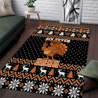 Thanksgiving Turkey Six Seven Bruh Area Rug Meme Gen Alpha Slang - Wonder Print Shop