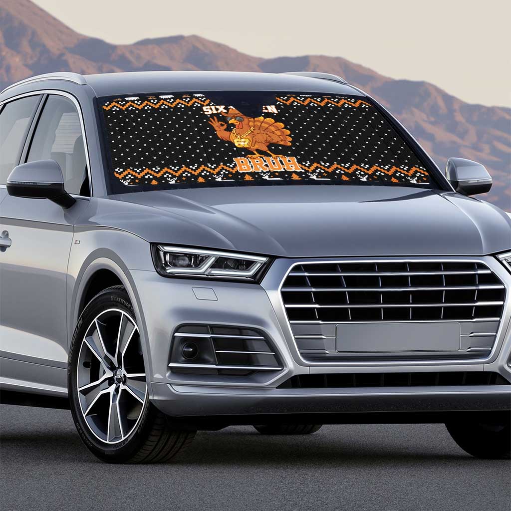 Thanksgiving Turkey Six Seven Bruh Auto Sun Shade Meme Gen Alpha Slang - Wonder Print Shop