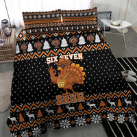 Thanksgiving Turkey Six Seven Bruh Bedding Set Meme Gen Alpha Slang - Wonder Print Shop