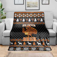 Thanksgiving Turkey Six Seven Bruh Blanket Meme Gen Alpha Slang - Wonder Print Shop