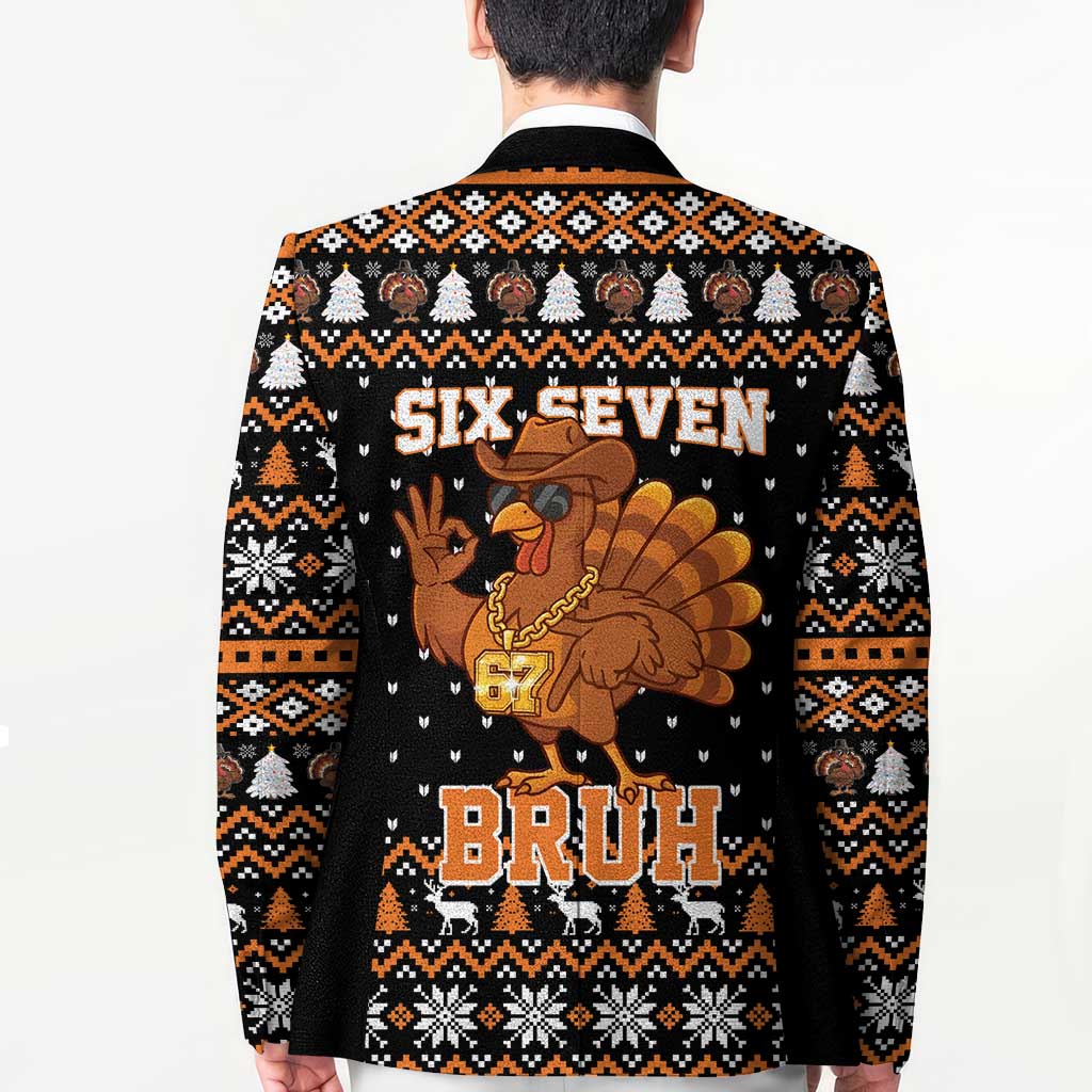 Thanksgiving Turkey Six Seven Bruh Blazer Meme Gen Alpha Slang - Wonder Print Shop