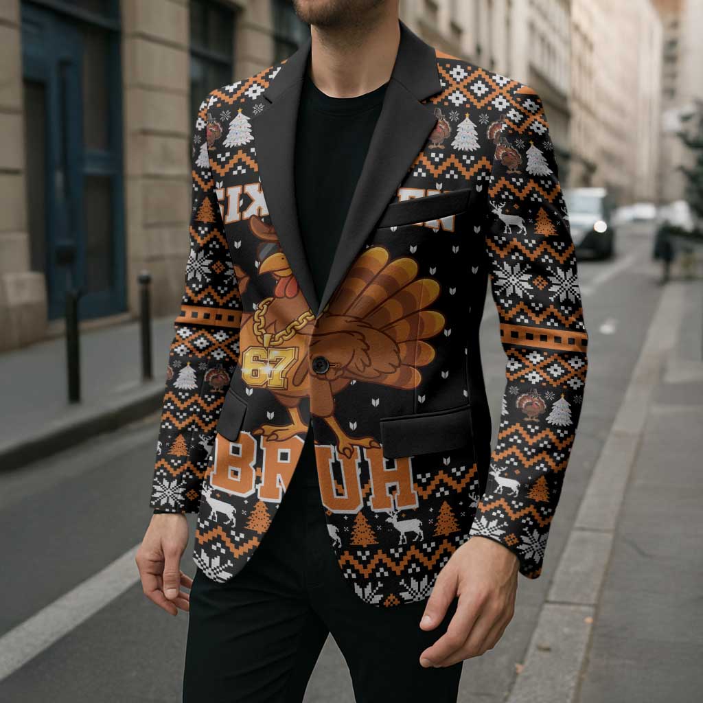 Thanksgiving Turkey Six Seven Bruh Blazer Meme Gen Alpha Slang - Wonder Print Shop