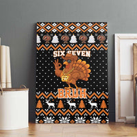 Thanksgiving Turkey Six Seven Bruh Canvas Wall Art Meme Gen Alpha Slang - Wonder Print Shop