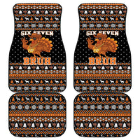 Thanksgiving Turkey Six Seven Bruh Car Mats Meme Gen Alpha Slang - Wonder Print Shop