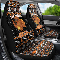 Thanksgiving Turkey Six Seven Bruh Car Seat Cover Meme Gen Alpha Slang - Wonder Print Shop