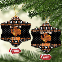 Thanksgiving Turkey Six Seven Bruh Ceramic Ornament Meme Gen Alpha Slang - Wonder Print Shop